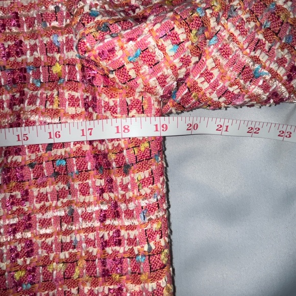 Vintage Harlan Tweed Pink Orange Plaid Blazer Suit Jacket Pink Buttons Size 8 - Picture 7 of 7